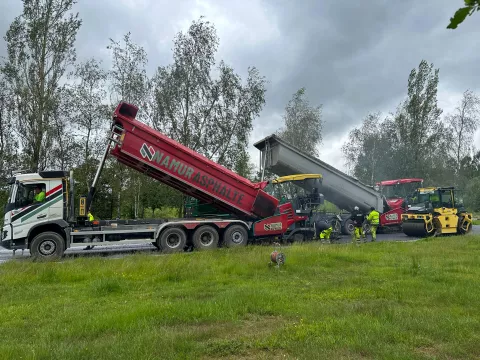 Réfection de l'aire d'autoroute à Léglise