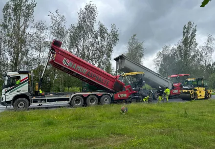 Réfection de l'aire d'autoroute à Léglise